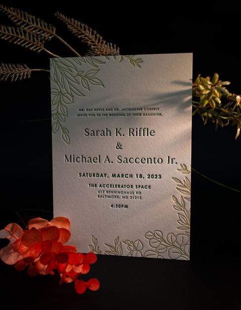 Sarah & Michael · Botanical letterpress · 2023